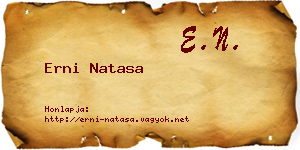 Erni Natasa névjegykártya